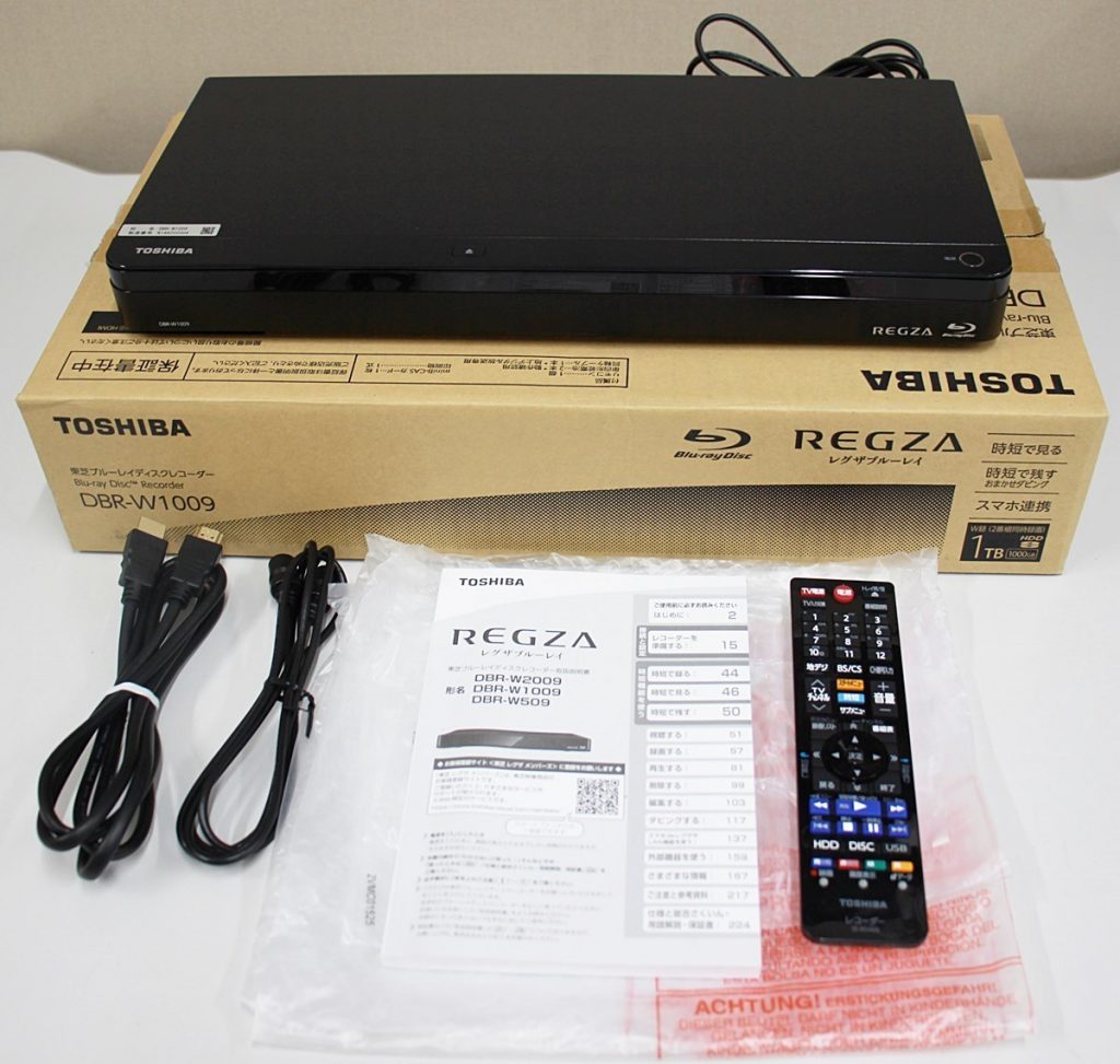 TOSHIBA REGZA DBR-W1009 東芝ブルーレイディスクレコーダー-